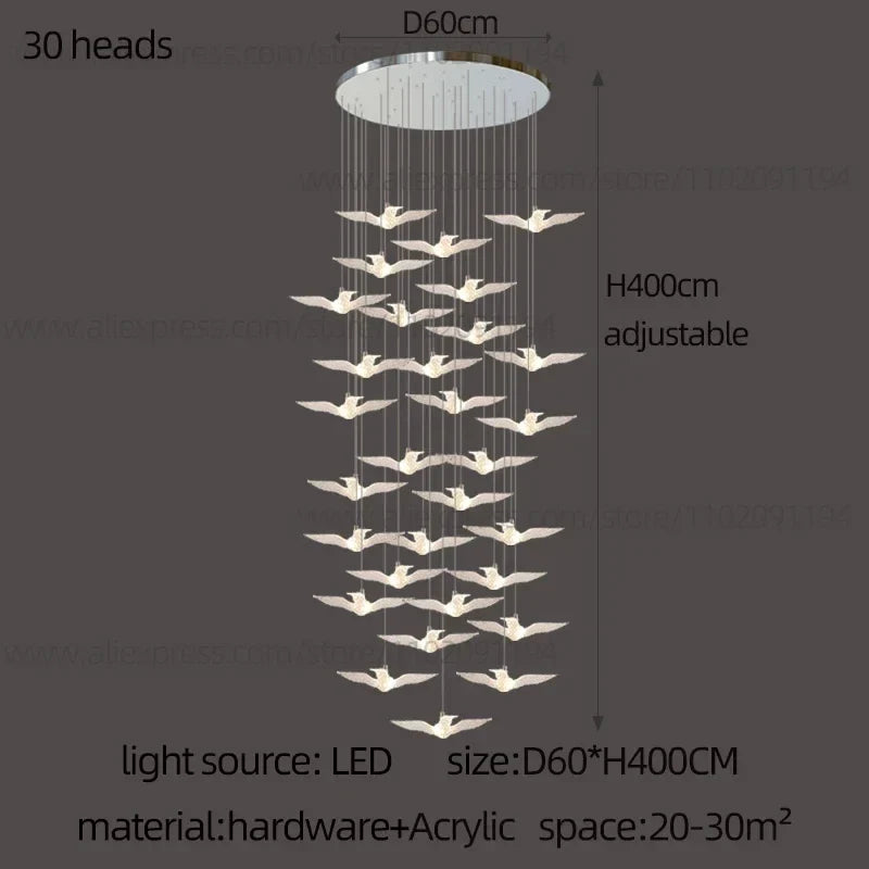 Bird LED Chandelier, view 9