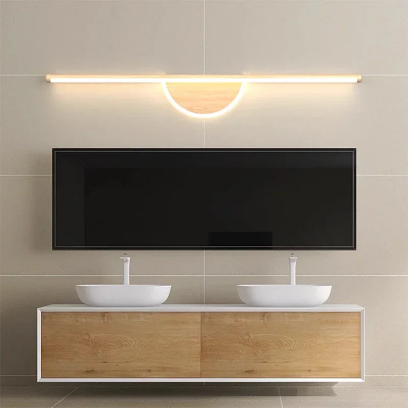 Wood linear sconce