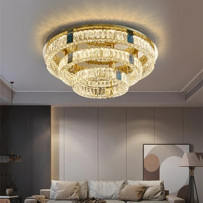 Crystal ring ceiling light