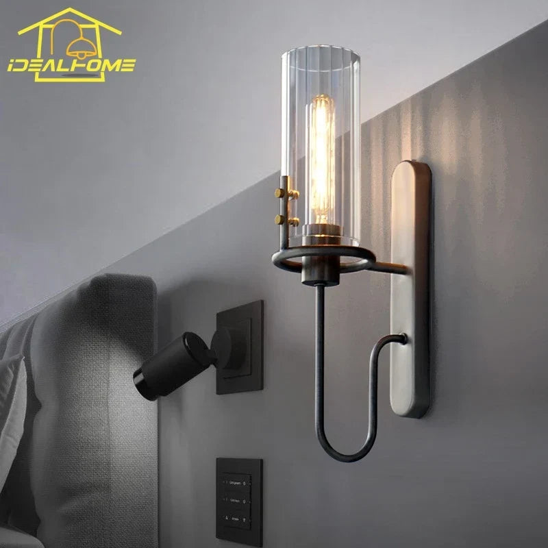 Black crystal sconce