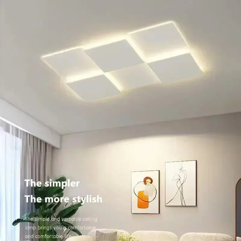 White modern flush light