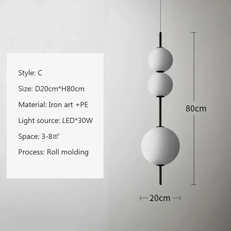 Modern White Glass Pendant, view 8