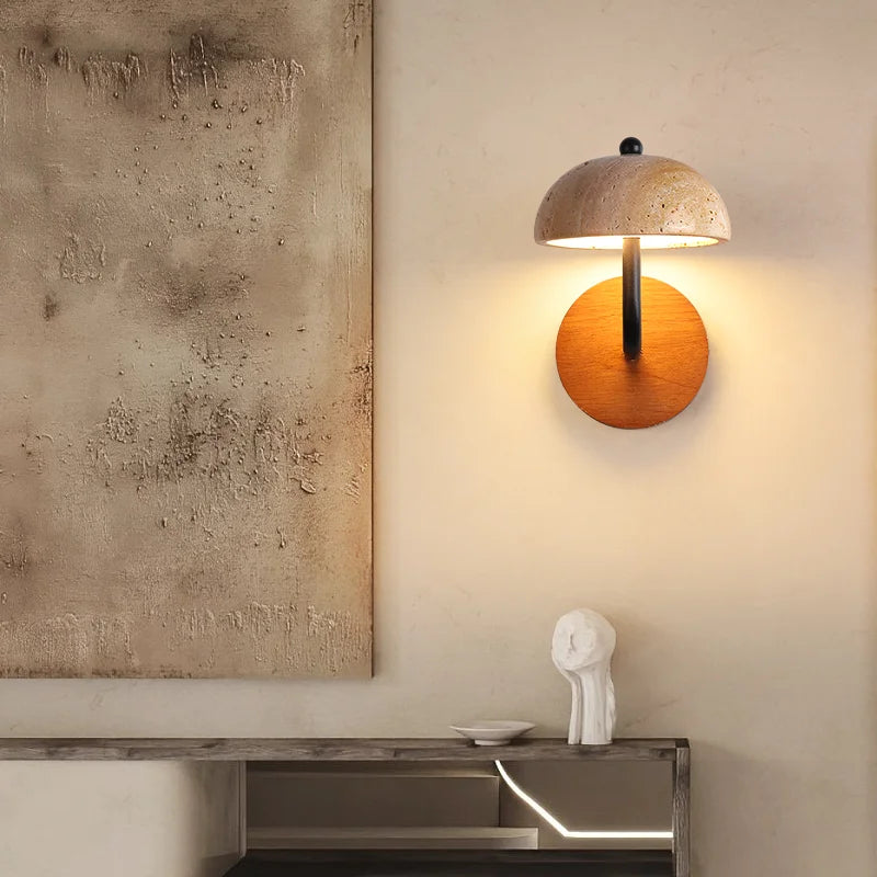 Travertine Mushroom Sconce, view 4