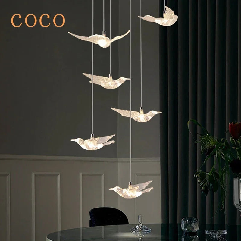 Bird LED chandelier