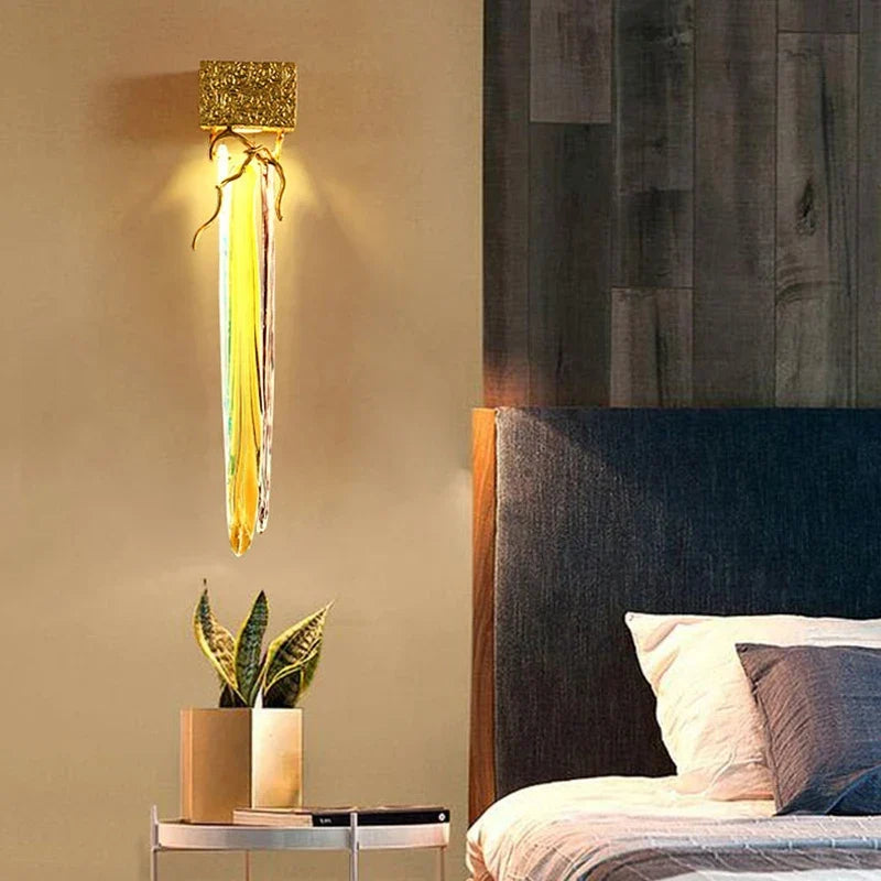 Tall crystal sconce