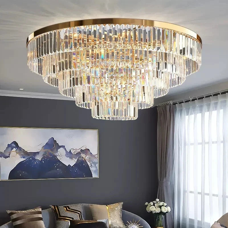 Gold crystal chandelier