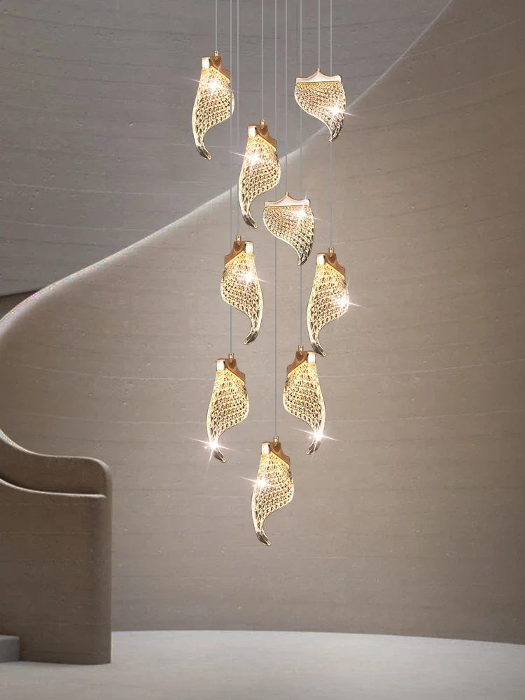 Modern multi head chandelier