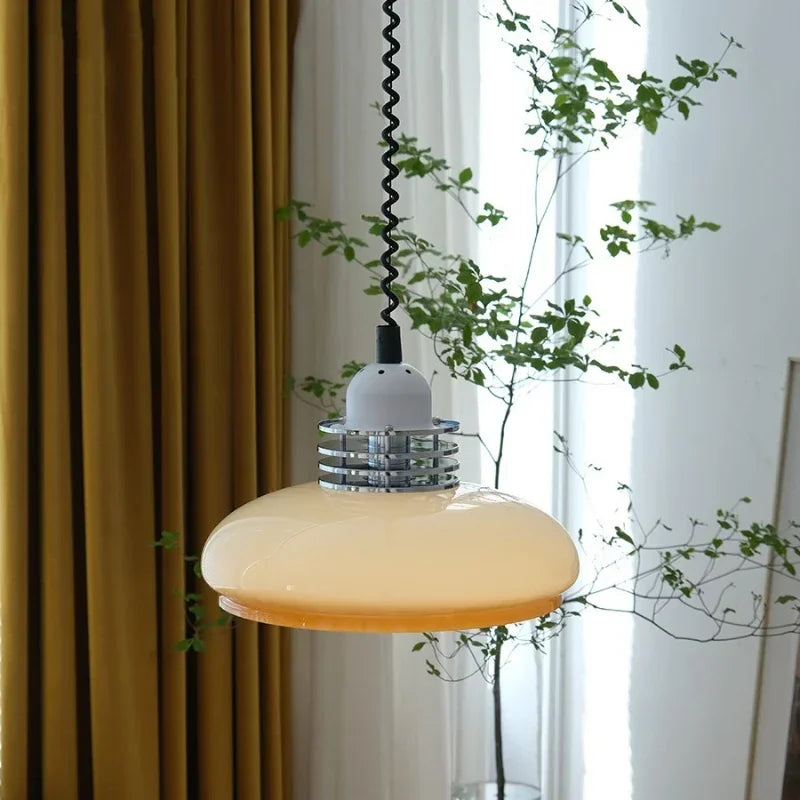 Retro Retractable Glass Pendant, view 4