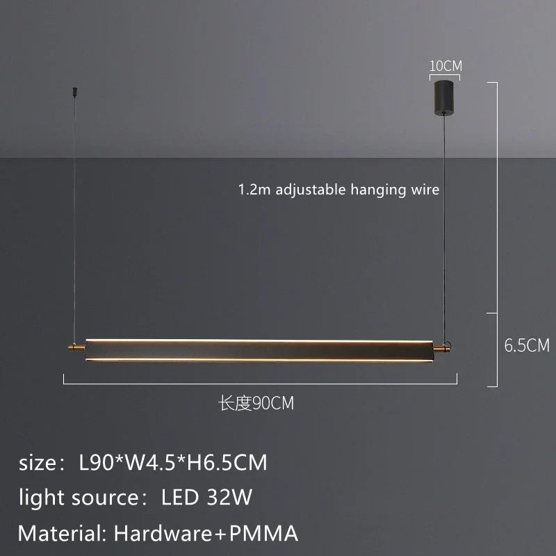 Black Linear LED Pendant, view 8
