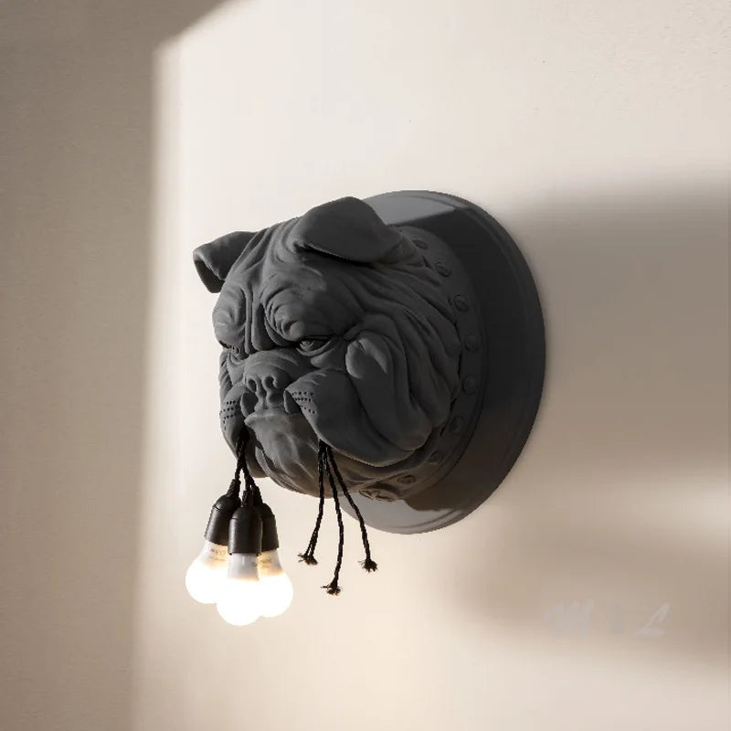 Nordic resin dog head wall light