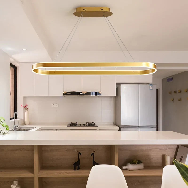 Linear LED pendant in an office