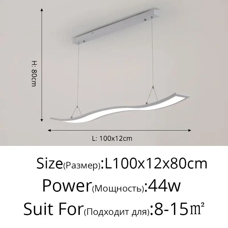 Nordic LED Linear Pendant, view 11
