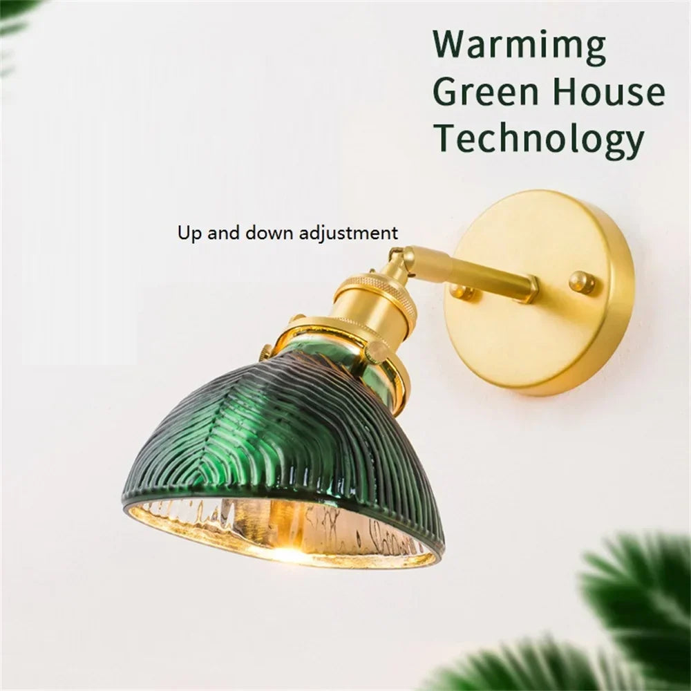 Brass Glass Sconce, view 3