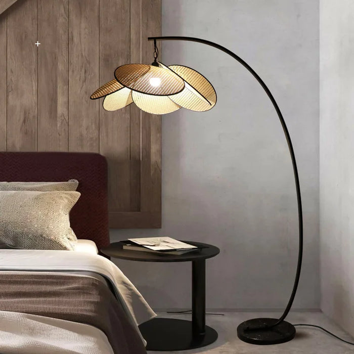 Rattan floor lamp
