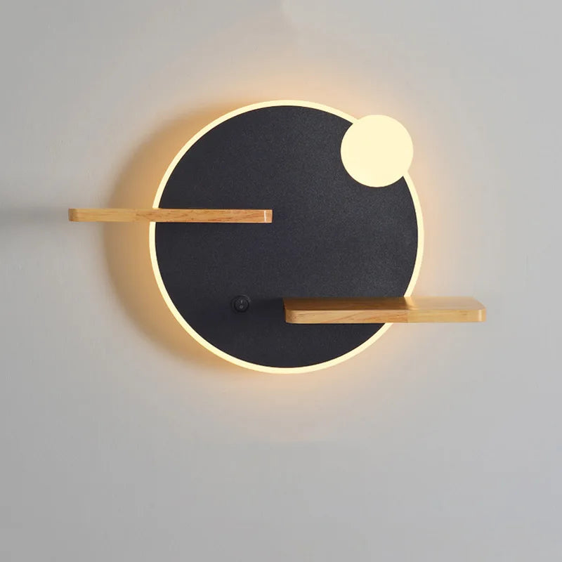 Wall light with shelf