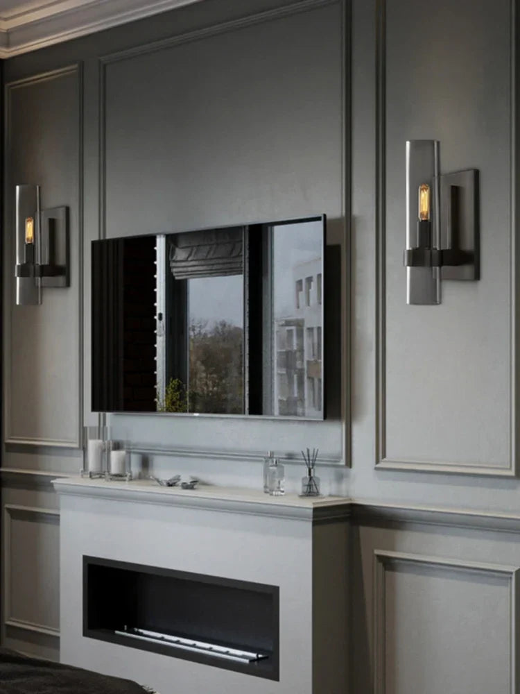 Gold glass sconce