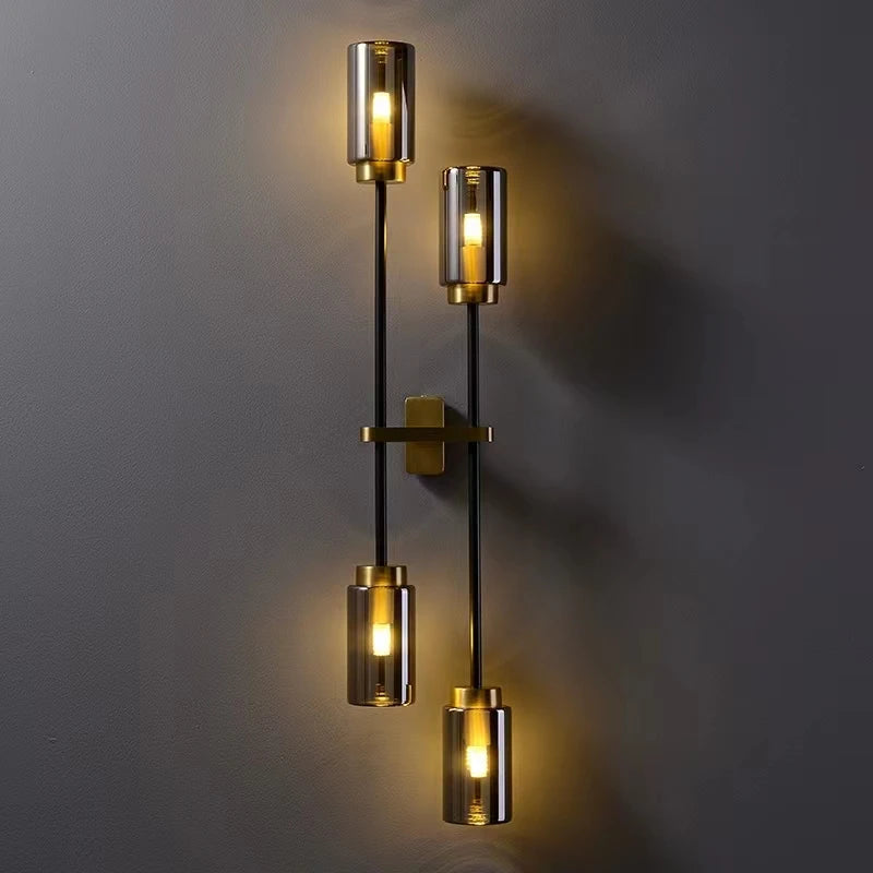 Black Glass Wall Light, view 4