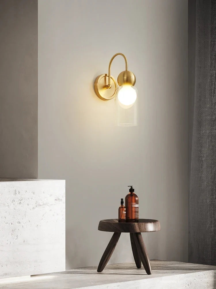 Copper glass sconce