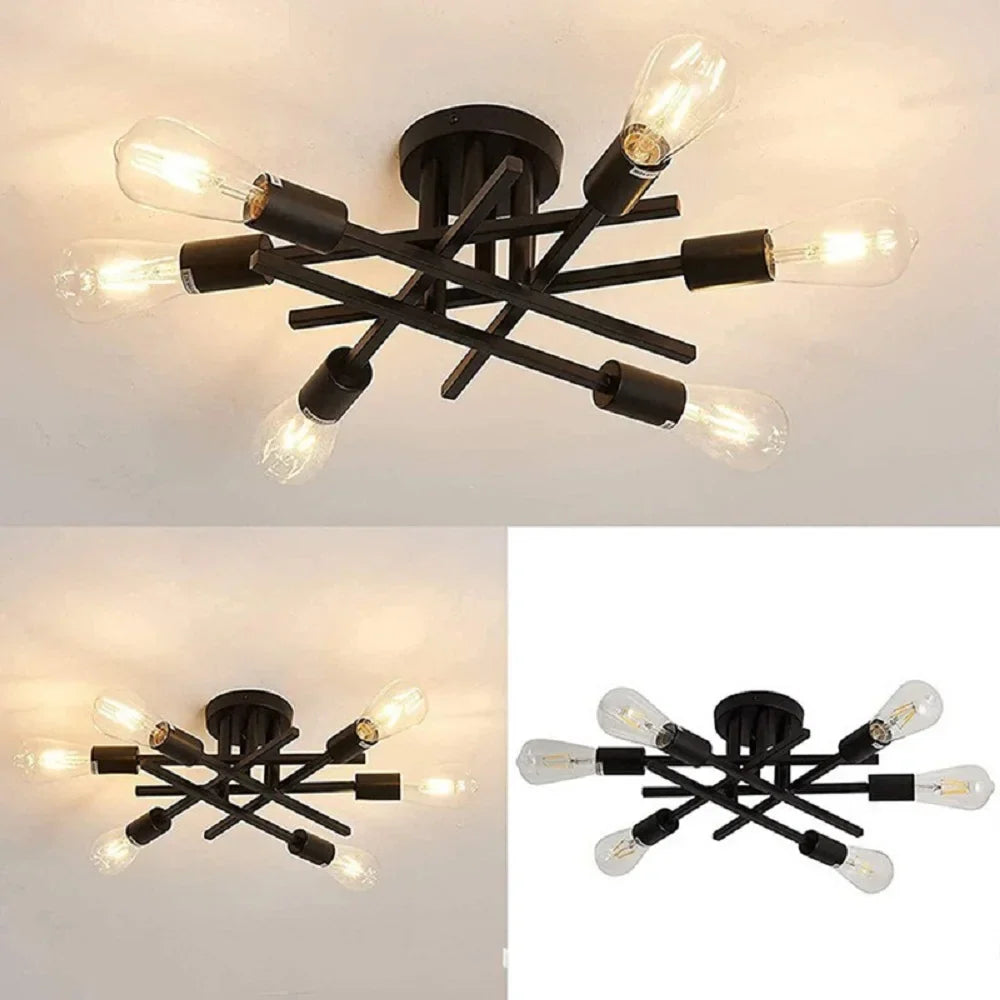 Multi light black ceiling light