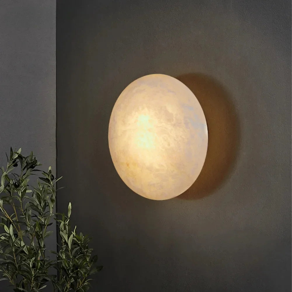 Small marble copper wall light