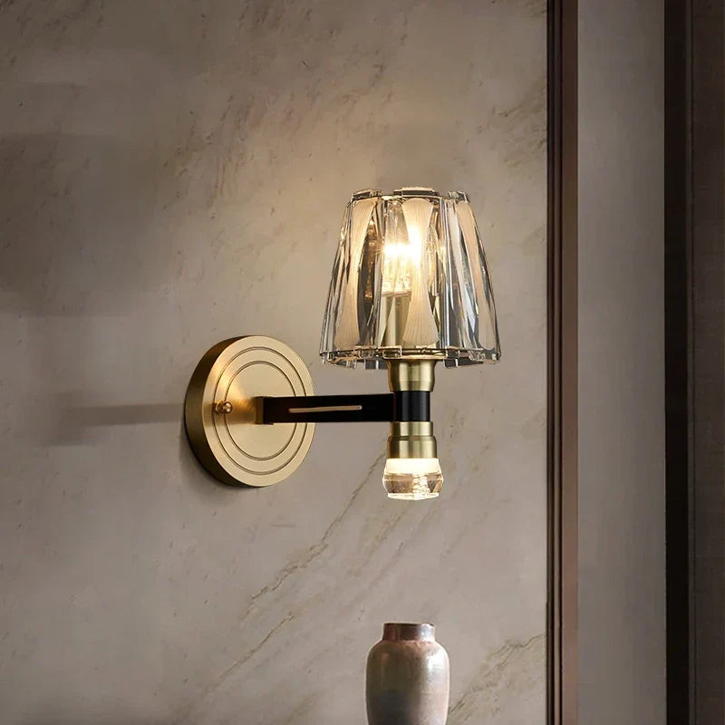 Crystal wall light in a dining room