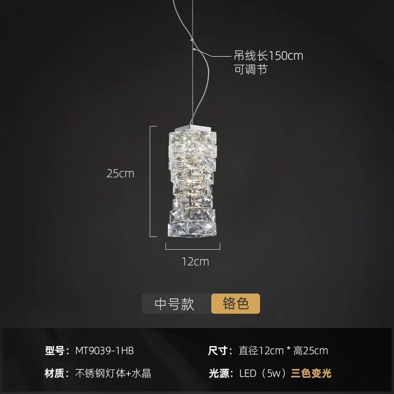 Luxury Silver Crystal Pendant, view 7
