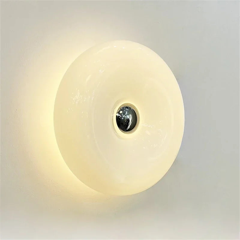 Glass donut wall light