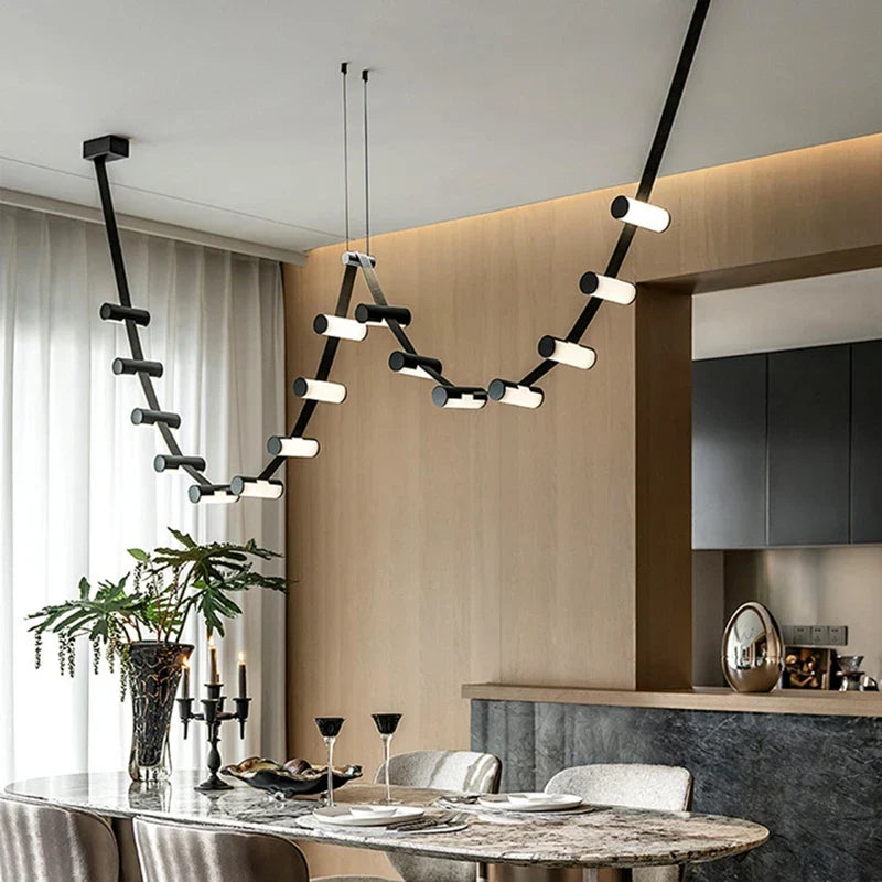 Leather art deco chandelier