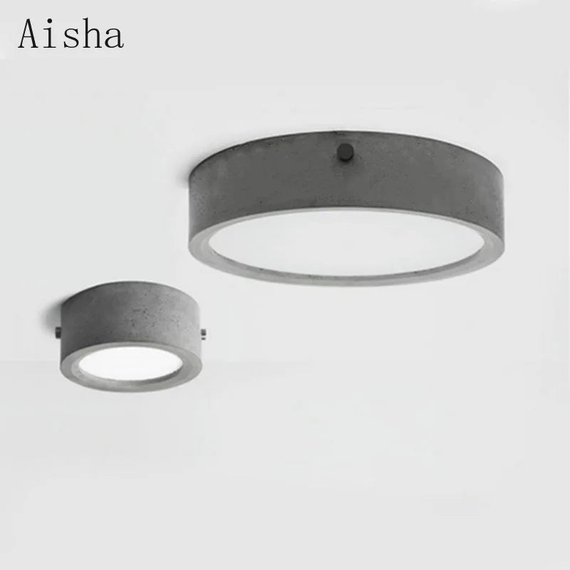Cement round ceiling light