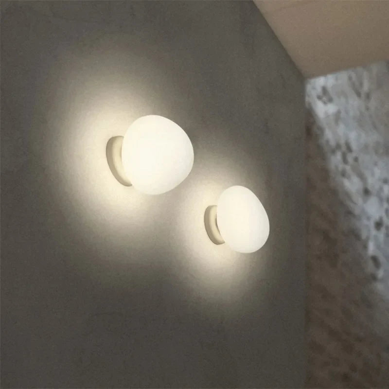 White glass wall light