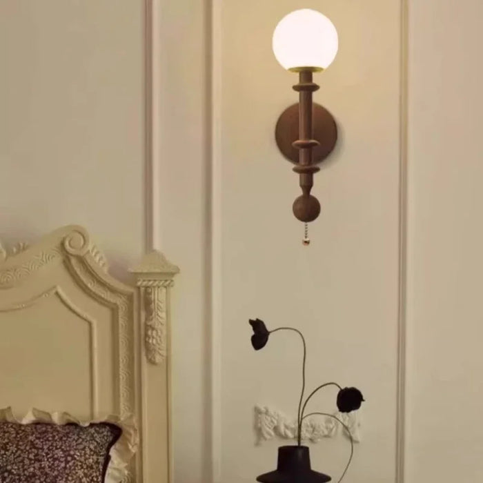 Vintage rattan wall light