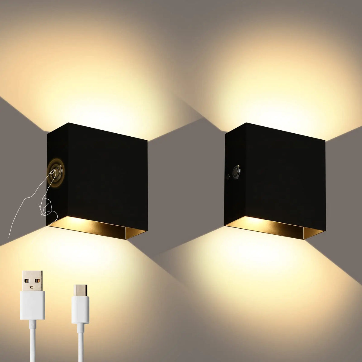 Rechargeable motion sensor LED wall light