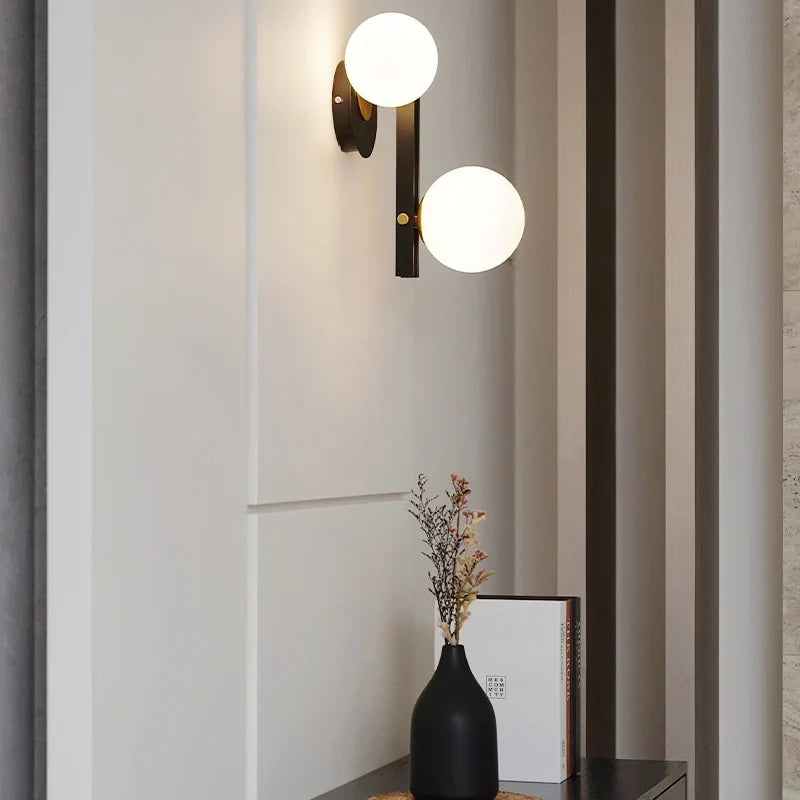 Gold glass sconce