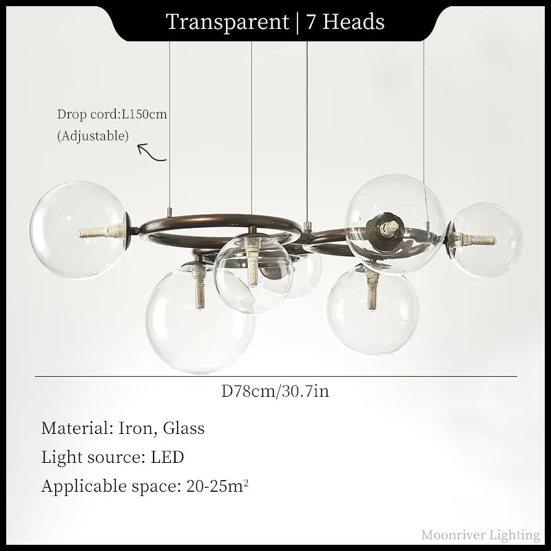 Glass Globe Chandelier, view 15