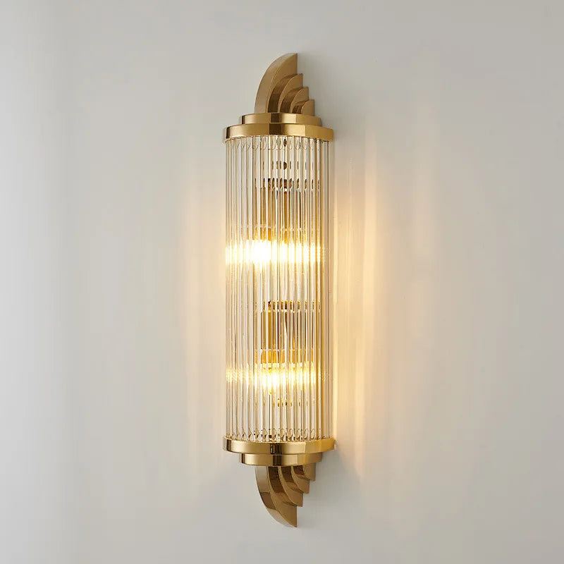 Stainless steel crystal wall light