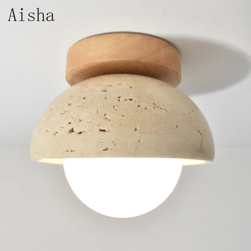Stone walnut ceiling light