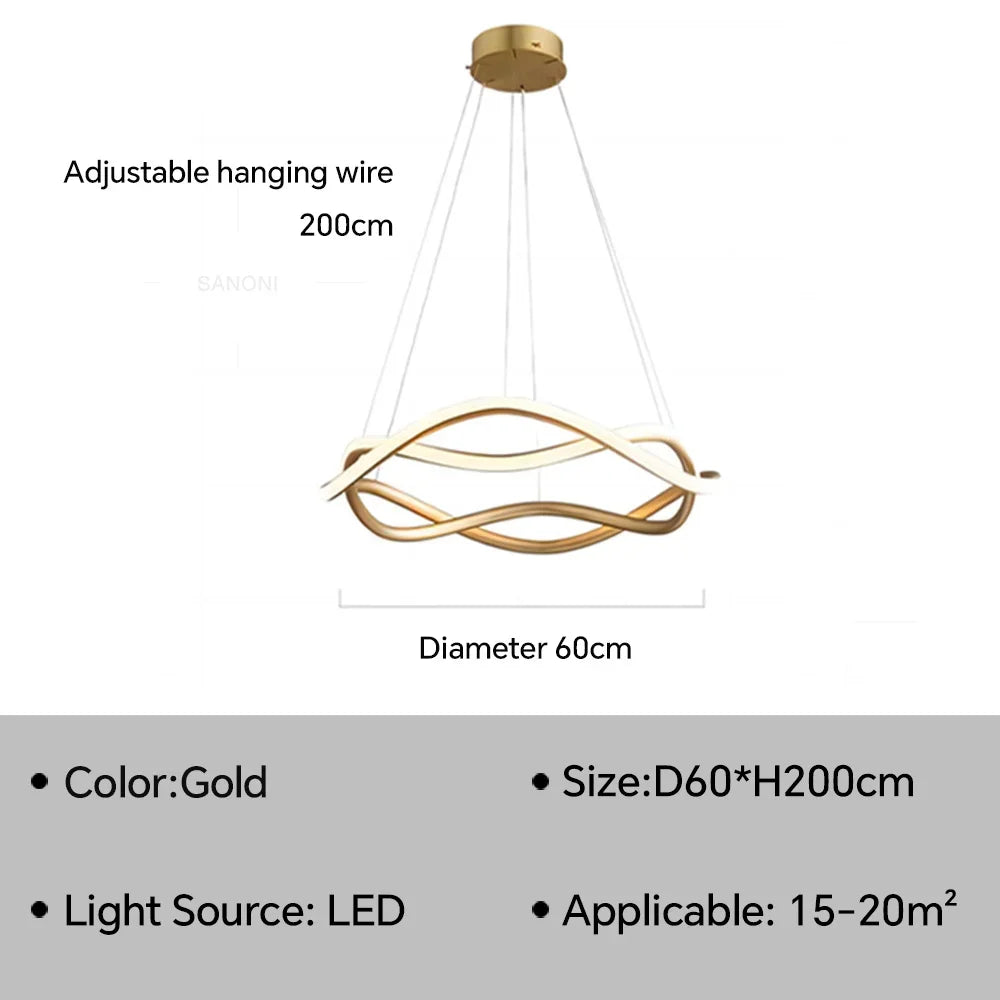 Modern LED Ring Pendant, view 12