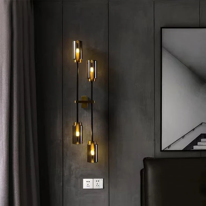 Black Glass Wall Light, view 3