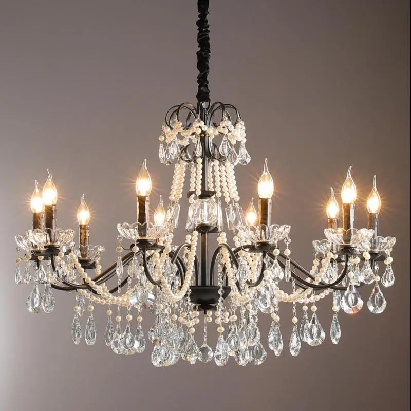 Beaded crystal chandelier