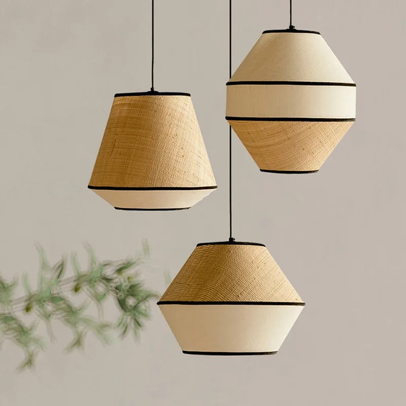 Rattan & Fabric Pendant, view 5