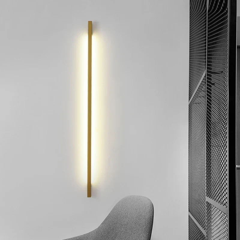 Minimalist linear LED wall light