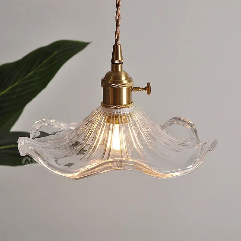 Brass glass pendant