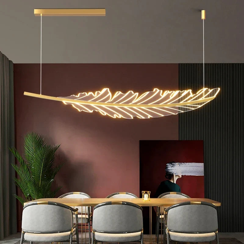Gold feather light