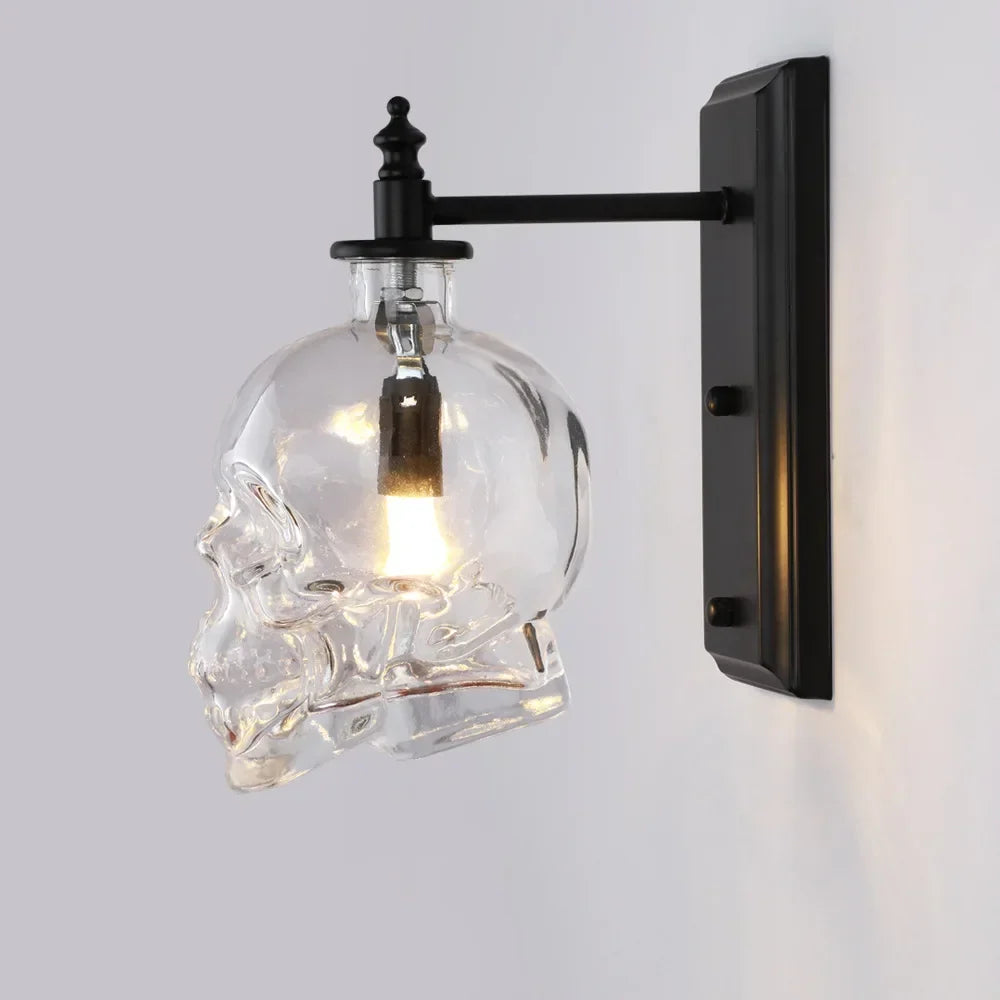Skull wall light