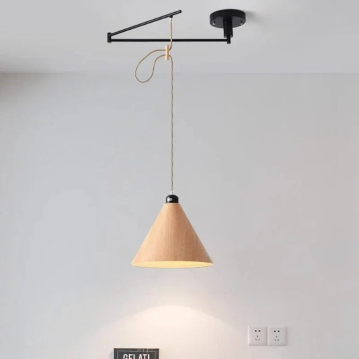Wooden arm light