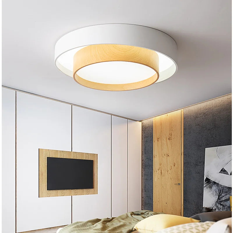 Wood hallway ceiling light
