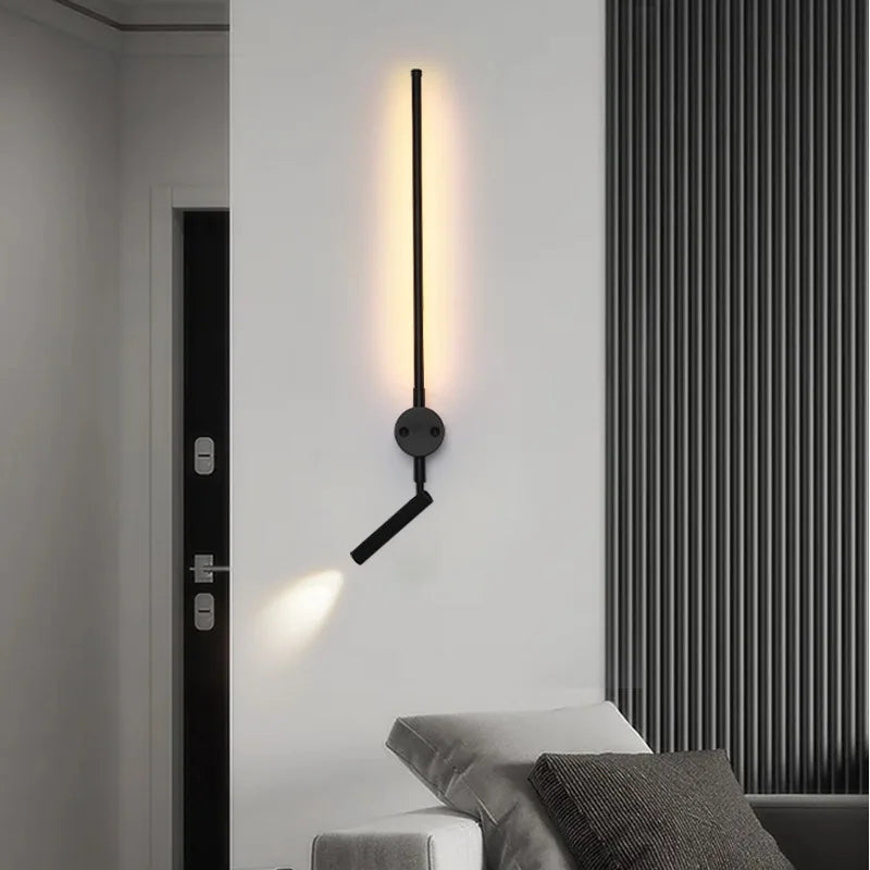 Adjustable angle linear LED wall light