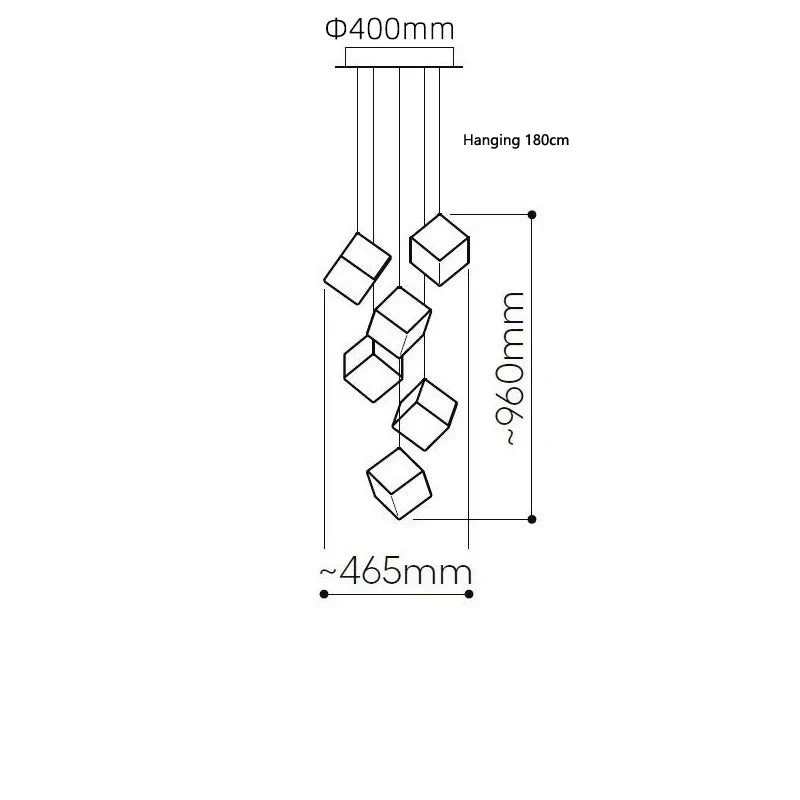 Square Crystal Pendant, view 9