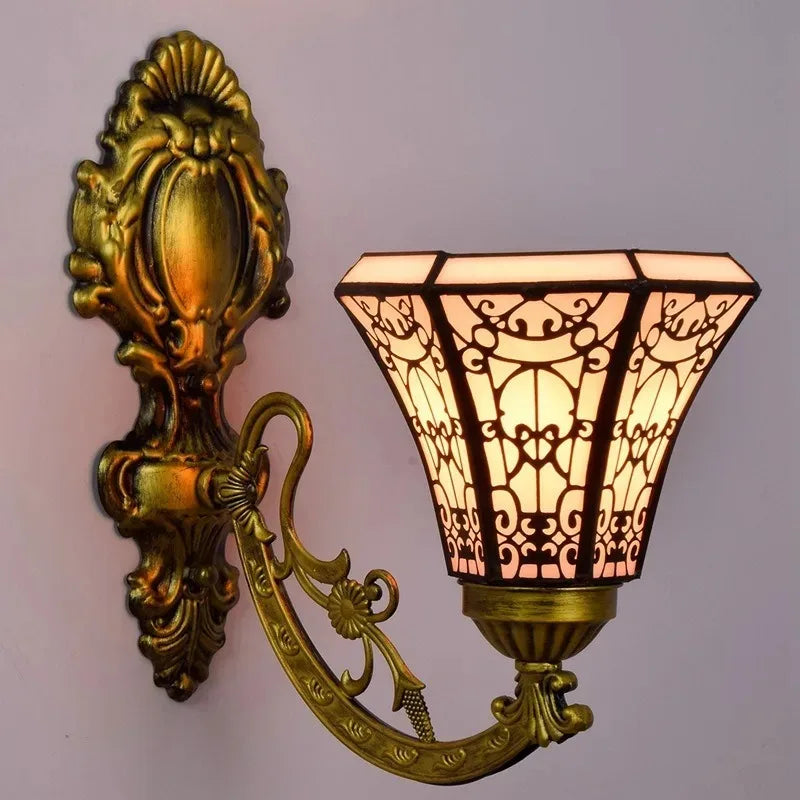 Sunflower sconce in a reading nook