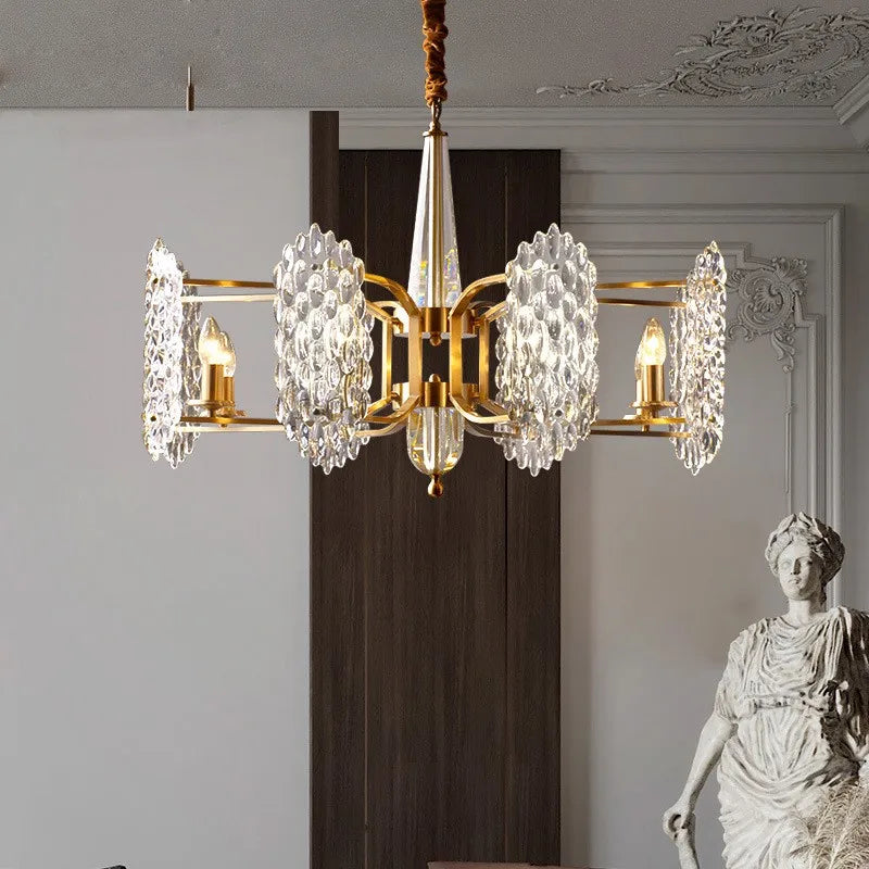 Copper crystal chandelier